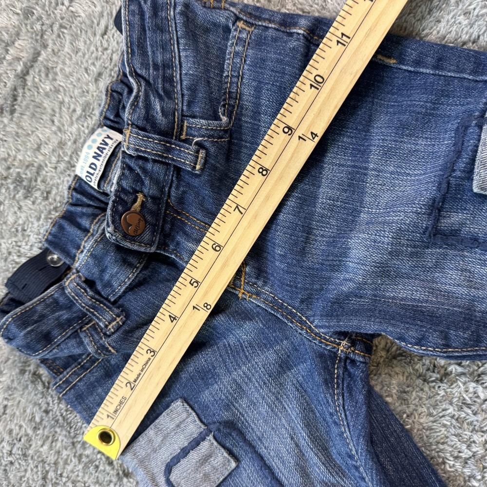 Old Navy Baby Jeans 18-24M Blue Patched Stretch Denim Faded Distressed Toddler